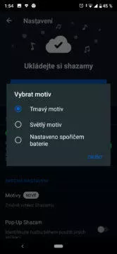 shazam dark mode android 10