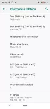 xiaomi mi a3 informace o telefonu