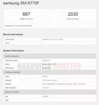 galaxy note 10 lite geekbench galaxy note 10 lite geekbench