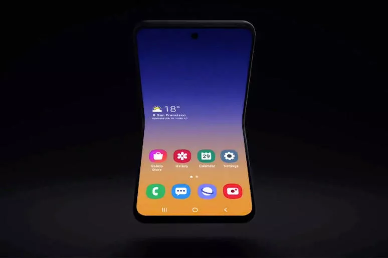 samsung véčko ohebný telefon mobil