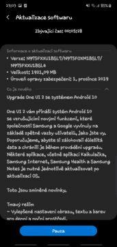 Galaxy Note 10 Android 10 ČR