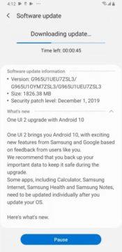 Galaxy S9 a Note 9 beta Android 10 One UI 2.0