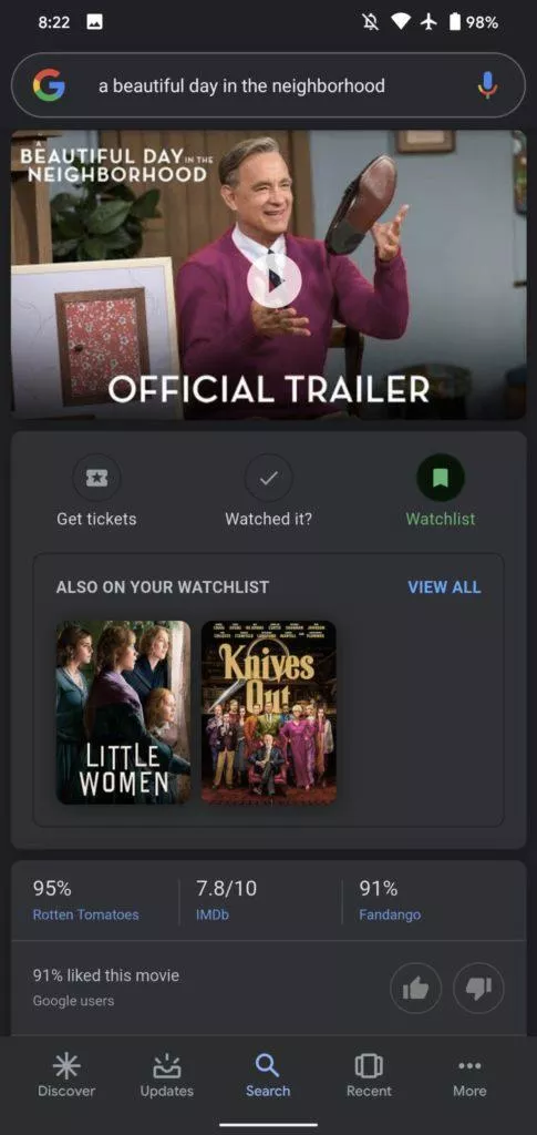 Google Watchlist screenshot 3