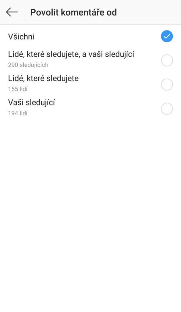jak zablokovat komentáře instagram