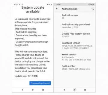 lg g7 one android 10