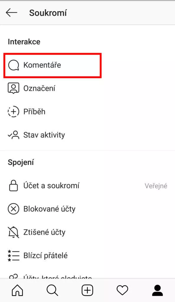 nevhodné komentáře instagram