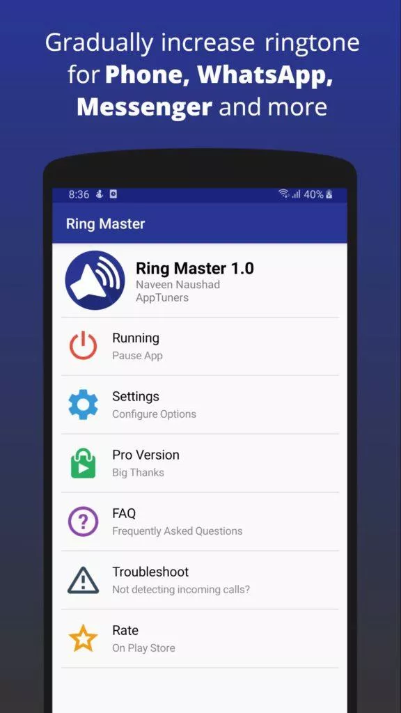 Ring Master - vylaďte si hlasitost vyzvánění