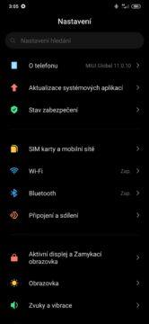 Xiaomi Mi Note 10 nastavení