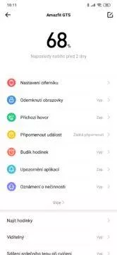 Amazfit app nastavení