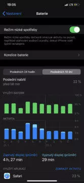 kondice baterie iphone