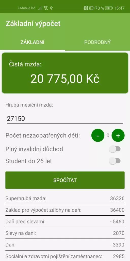Mzdová kalkulačka 2020 - spočítejte si čistou mzdu
