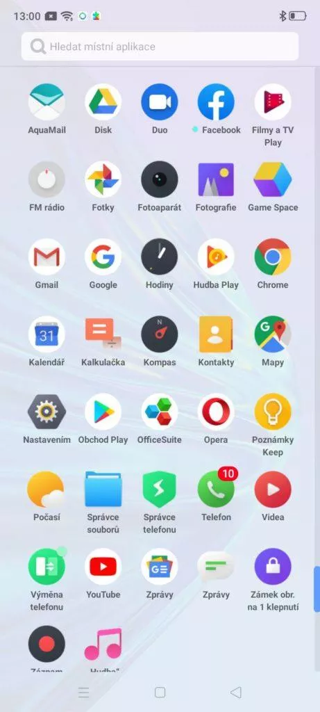 realme 5 aplikace