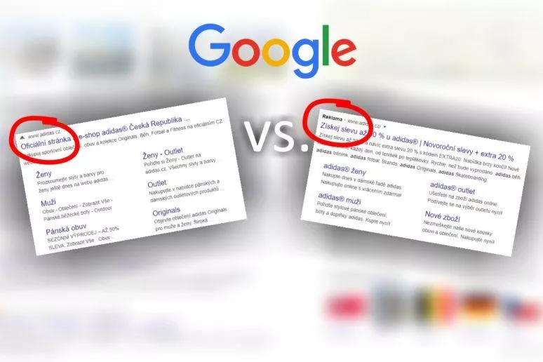 reklamy Google vyhledávání