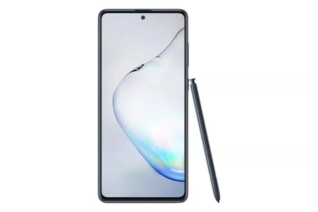 SM_N770_GalaxyNote10Lite_Front_Pen_AuraBlack