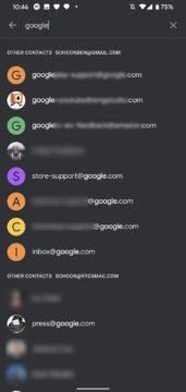 Google Kontakty vyhledávání 2