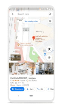 Google Mapy novinky 2020 orientační smysl