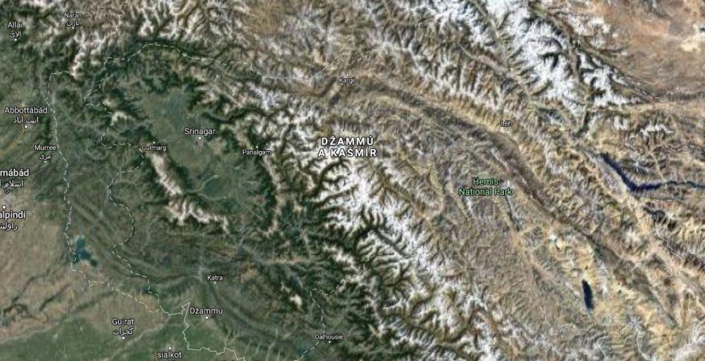 Google politické Mapy Kašmír