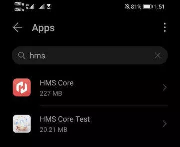 HMS Core app screen HMS Core app screen