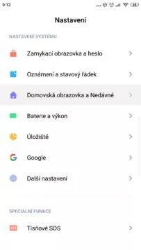 jak zapnout nabídku aplikací Xiaomi nastavení