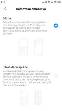 jak zapnout nabídku aplikací Xiaomi přepnutí