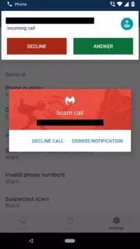 Malwarebytes Call Protection - ochrana proti scamu
