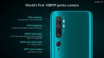 Například Xiaomi Mi Note 10 má pět foťáku, hlavní s rozlišením 108 Mpx