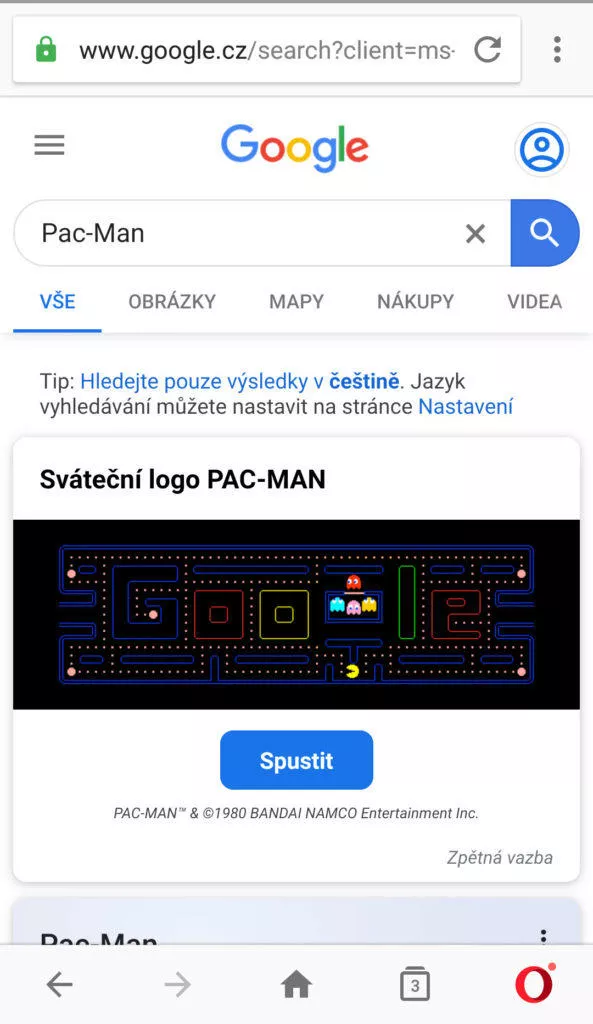 pacman hra mobil