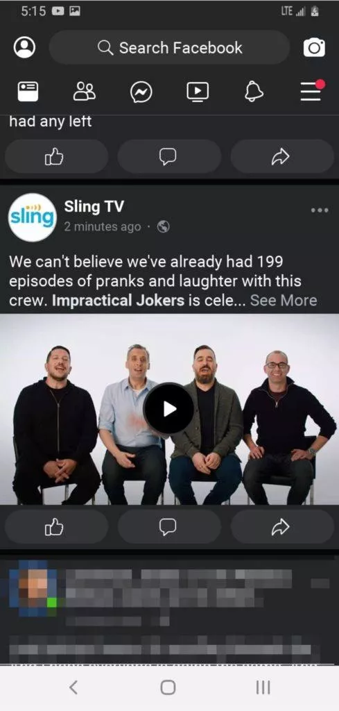 tmavý režim Facebook Lite screen 1