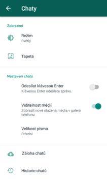 WhatsApp beta tmavý režim návod screen 1