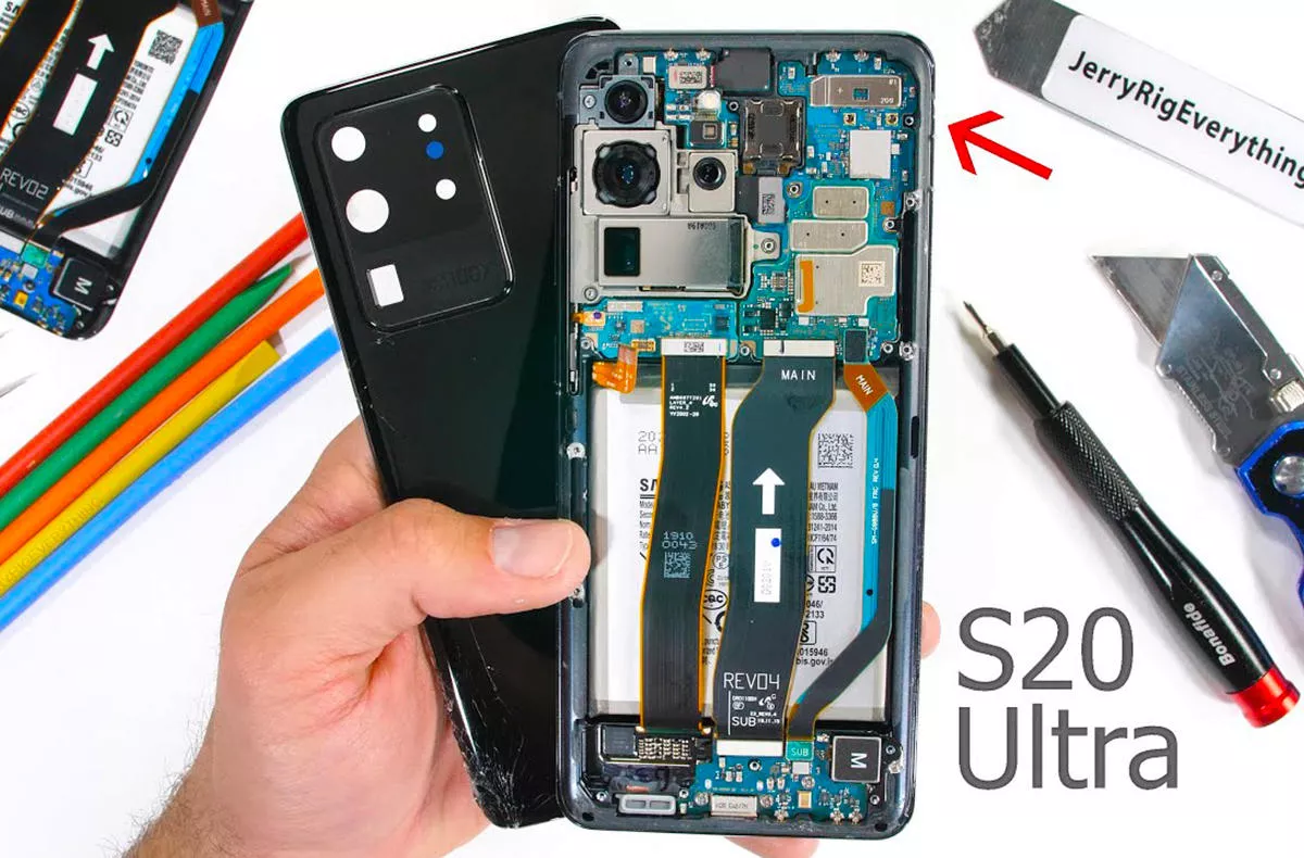 galaxy s20 ultra rozebrání