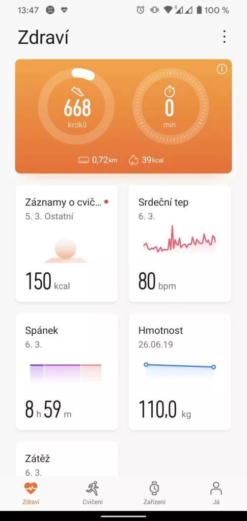 meření spánku chytré hodinky