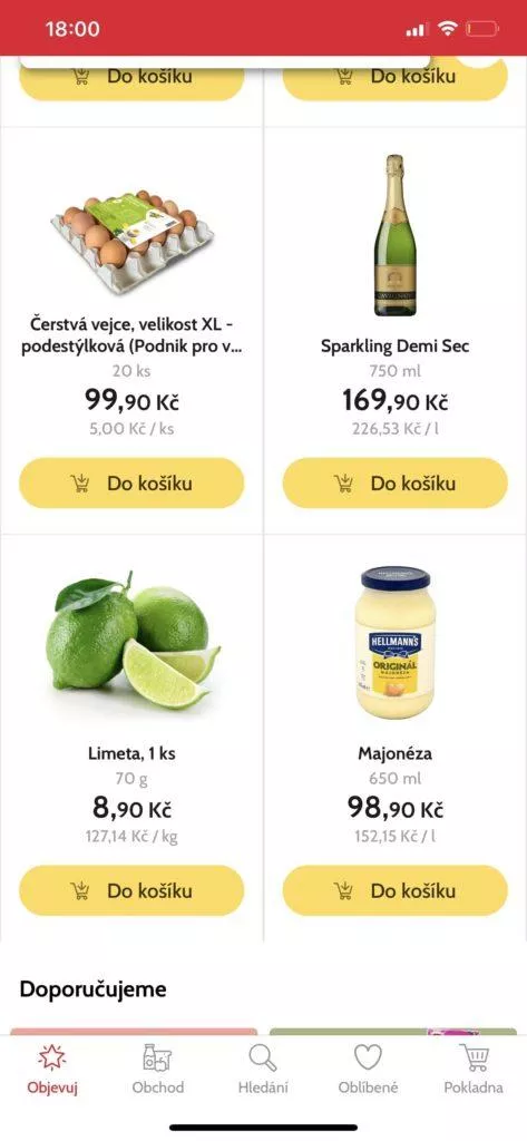 potraviny online aplikace