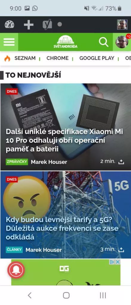 samsung galaxy fold externi prohlizec