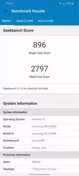 samsung galaxy s20 ultra geekbench 5