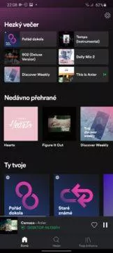 spotify nova domovska obrazovka android