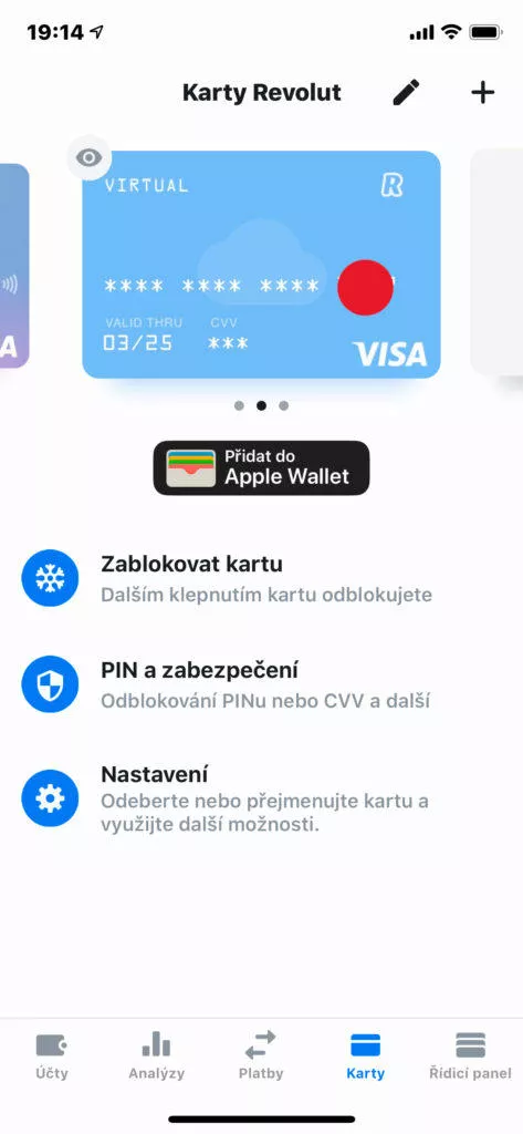 virtuální platební karta