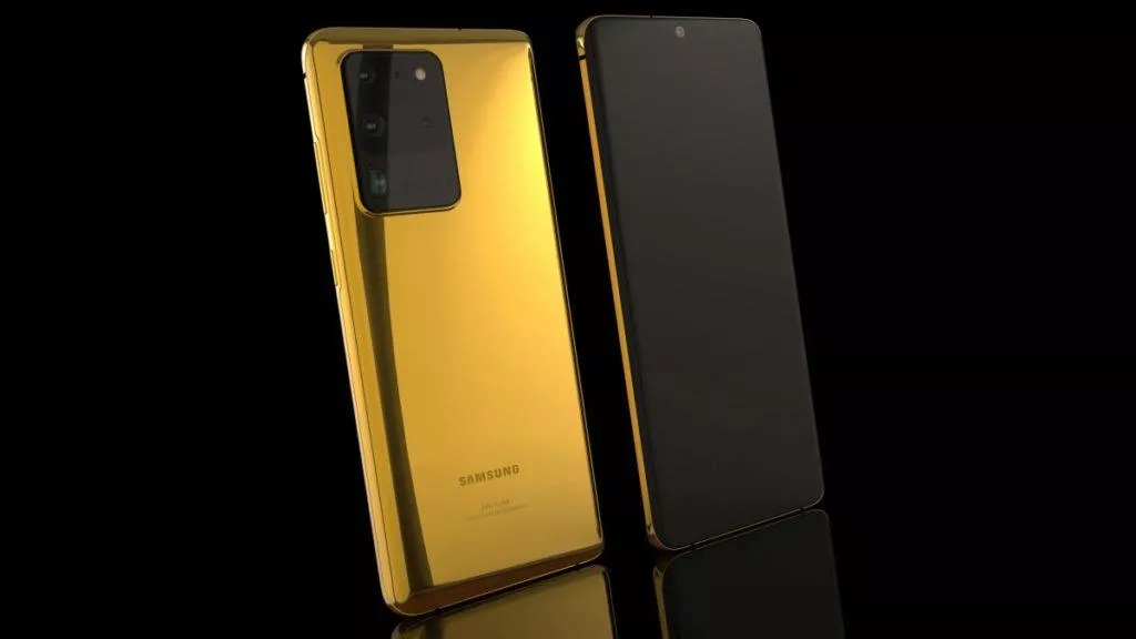 zlatý samsung galaxy s20 ultra