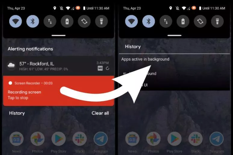 Android 11 pevné notifikace Android 11 pevné notifikace