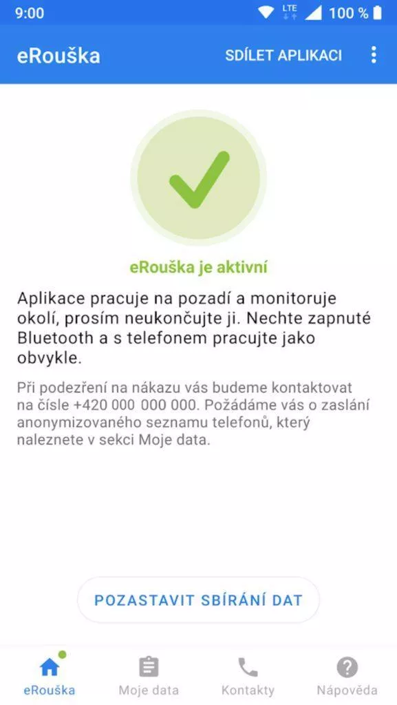 aplikace eRouška screen 2