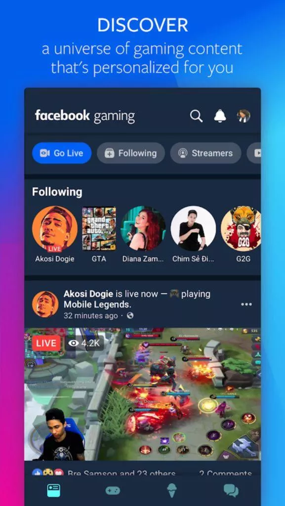 aplikace Facebook Gaming 1