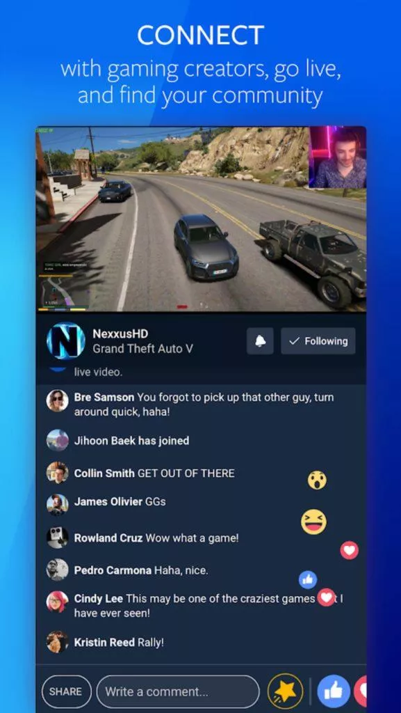 aplikace Facebook Gaming 2