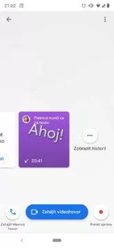 aplikace google duo historie hovorů