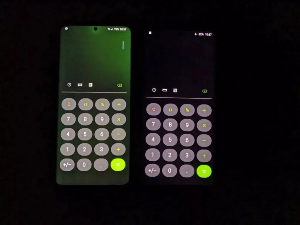 Galaxy S20 Ultra zbarvení displeje ukazka 2