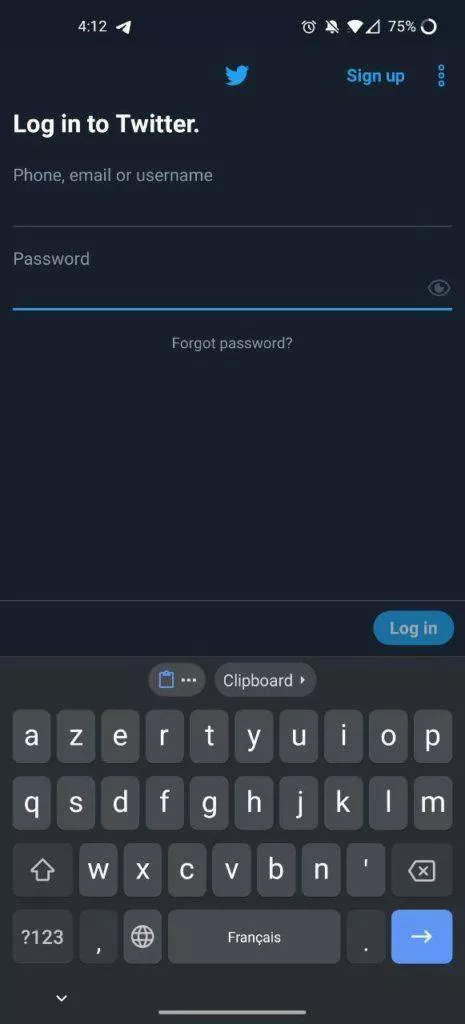 Gboard vkládání textu 2