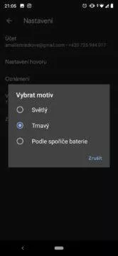 Google Duo tmavý režim