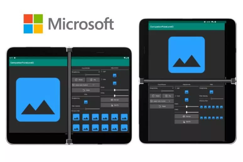 Microsoft Surface Duo vzhled aplikací Microsoft Surface Duo vzhled aplikací