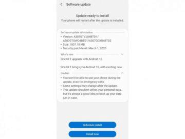 samsung galaxy a30s android 10