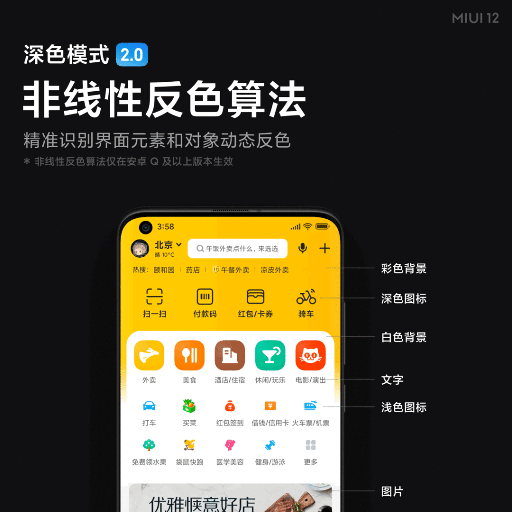 tamvý režim MIUI 12 ukázka 1