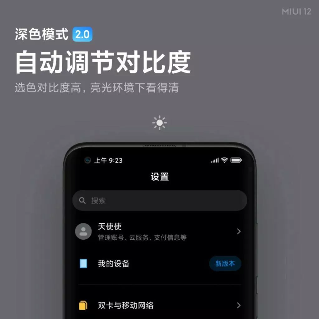 tmavý režim MIUI 12 ukázka 5