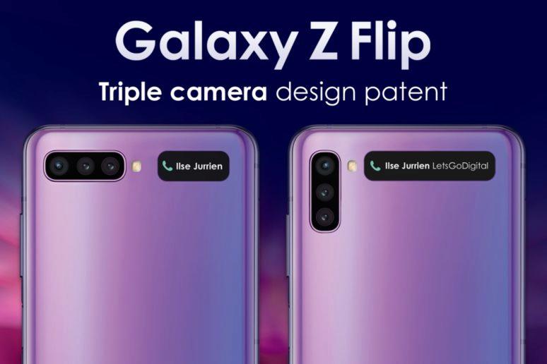 patent Samsung Galaxy Z Flip 2 tri fotoaparaty